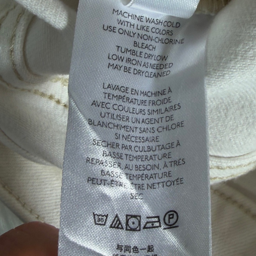 Free‎ People Shayla Pebble White High Rise Bootcut Jeans Double Button Size 26 - Picture 11 of 11